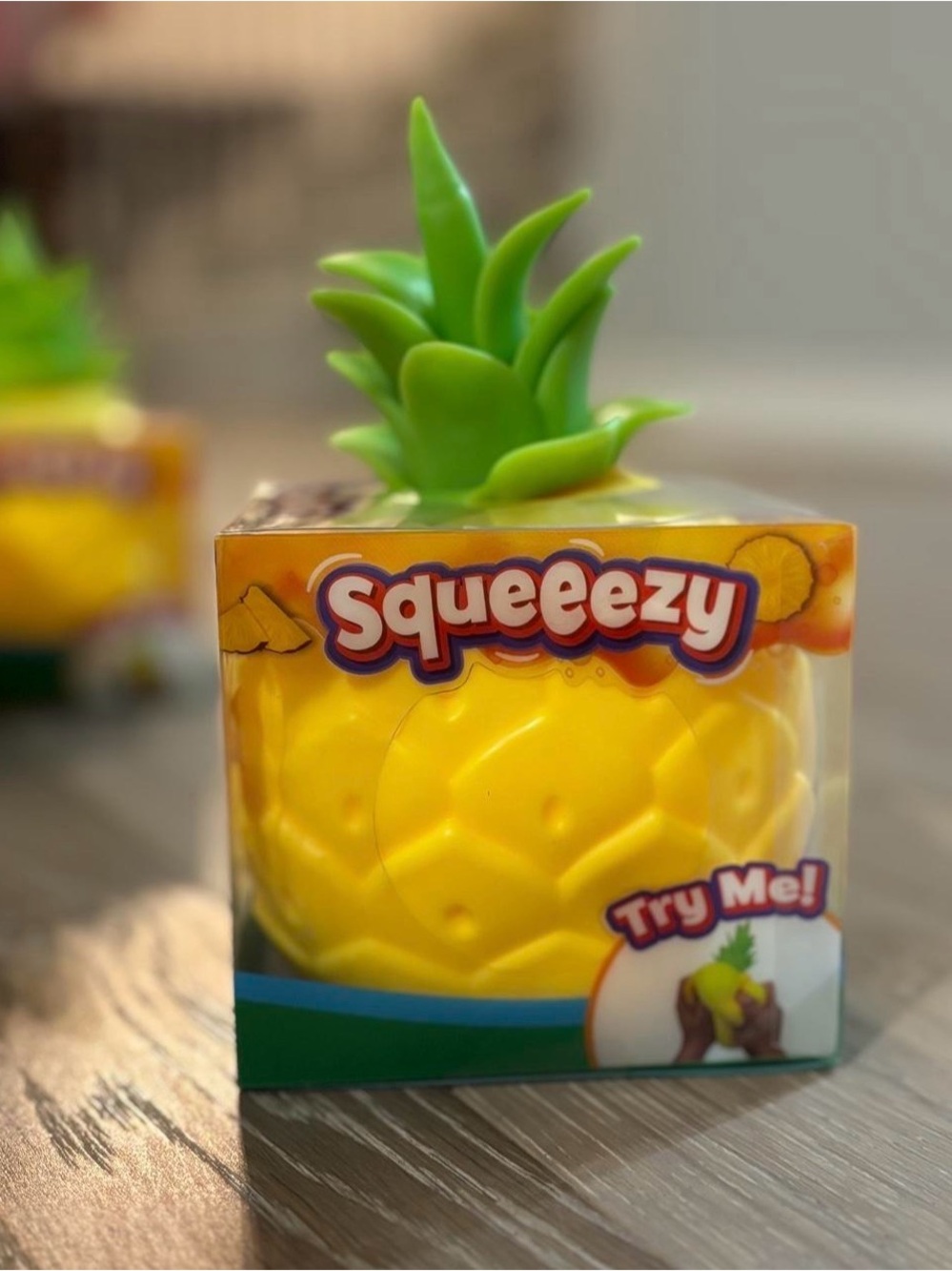 Squeeezy Pineapple Squeeze Toy - Bright Yellow & Green